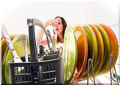 Clean kitchen rags in the dishwasher