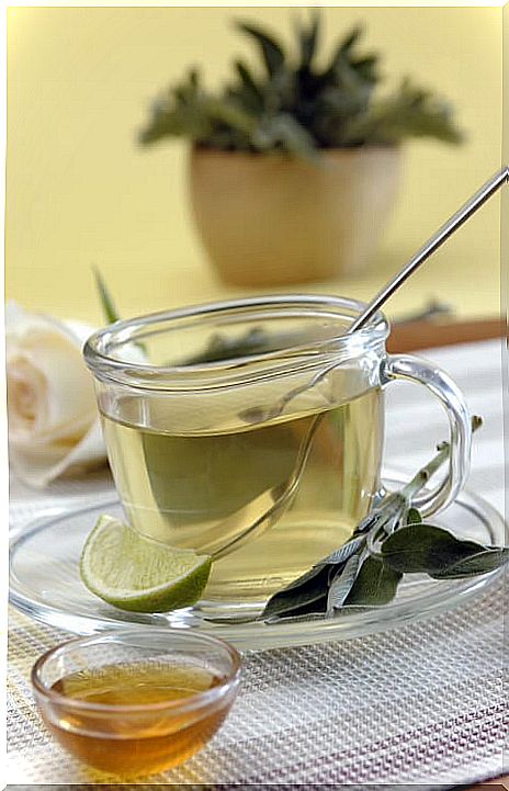 Reduce belly fat in women with sage tea