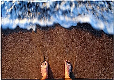 Barefoot on the beach