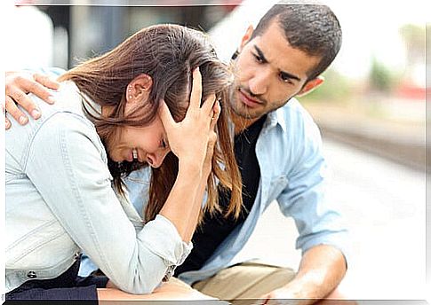 Woman having a panic attack